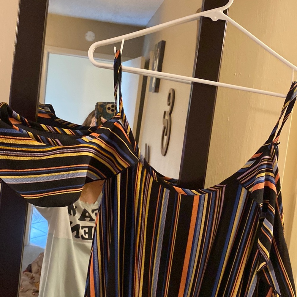 Black/Colorful, Adjustable Spaghetti Strap Pant Suit